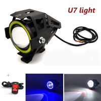 ไฟตัดหมอกไฟ LED U7 12V สปอตไลต์ด้านหน้า Lampu Depan Motor 2ชิ้นสำหรับซูซูกิ DRZ400SM DR250ยามาฮ่า XMAX125 XMAX250 XMAX400