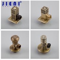 JIENI Solid Brass Antique Brass Bathroom Control Valve Angle Stop Valve 1/2 Male Thread Water Outlet Faucet Accessories