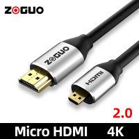 Kabel HDMI Mikro Ke HDMI Adaptor Berlapis Emas Kabel Koneksi Video Kecepatan Tinggi 2.0 4K untuk Kamera HDTV 1M 1.5M 2M 3M 5M