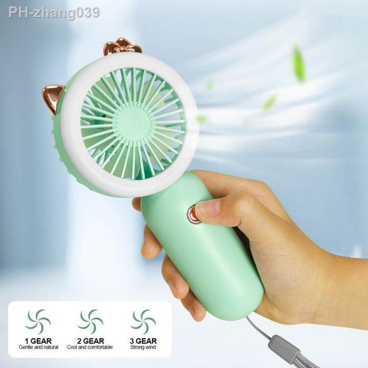 usb-handheld-mini-fan-usb-rechargeable-cooling-fans-cute-portable-night-light-summer-small-pocket-fan-cartoon-mute-fans