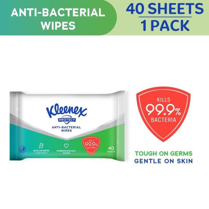 Kleenex Antibacterial Wipes 40s | Lazada PH