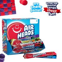 R19 ขนมนำเข้า Airheads Candy Bars, Variety Bulk Box, Chewy Full Size Fruit Taffy