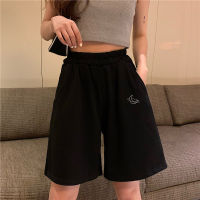 Elastic Waist Casual Beach Party Korean version clothing size High waist Moon embroidery movement shorts women Summer