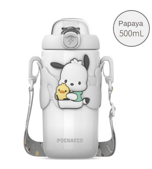 favormax-500มล-ชุดฟองถ้วยน้ำร้อนสีสันสดใส-sanrio-316พกพาสะดวกน่ารักฟางสแตนเลสสตีลลายการ์ตูนนักเรียนแก้วแบบมีหลอดถ้วยน้ำ