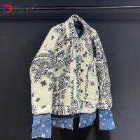 PFHQ High Quality Denim Print Patchwork Design Fake 2 Pcs High Quality Street Personality Hip -hop Mens Jacket Shirt 21F1250