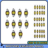 【แฟชั่นมอเตอร์】?10ชิ้นหลอดไฟ LED แคนบัสปลายสองด้าน900lm ไฟหลังคาสว่างมากชุดไฟป้ายทะเบียนรถส่วนภายใน