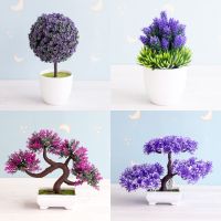 【hot】▬✌  NEW Artificial Bonsai Small Pot Fake Flowers Potted Ornaments Decoration Hotel Garden