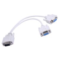 15 Pin VGA Y Splitter Cable Adapter Dual Display Mirror TV Computer Connection Data Cord Line