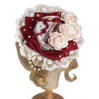 Lolita Lace Mini Top Hat Pearl Ribbon Bow Rose Flower Cosplay Fascinators Cap 066F