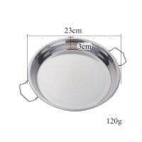 1Pcs Stainless Steel Round Plate Cake Pan Pizza Baking Tray Double Handle Cold Noodle Making Tools Serving Food Kitchen Tray