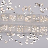 hotx【DT】 Color 120PCS 12 Shapes Parts Non Hotfix Rhinestones Flatback Glitter Decorations