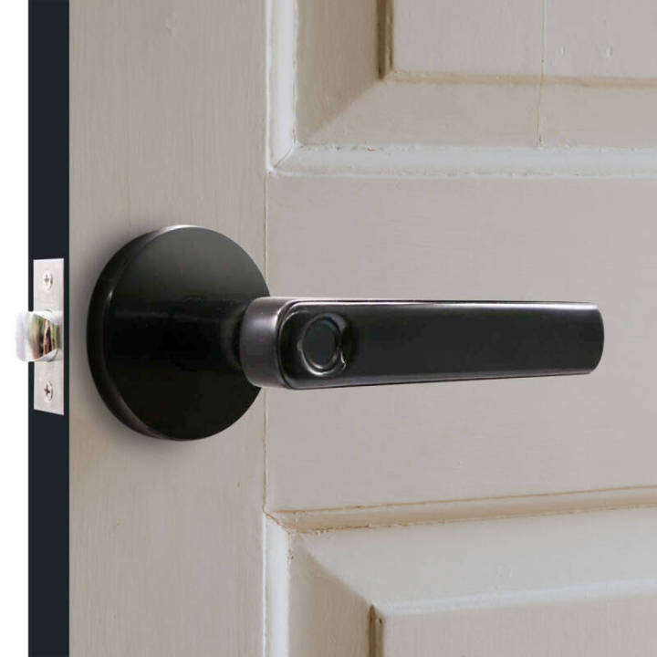 yale-yefla010blk-มือจับก้านโยก-ระบบสแกนลายนิ้วมือ-fingerprint-lever-handle-สีดำ