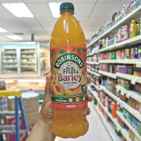 Robinsons Barley &amp; Peach โรบินสันส์ เรียลฟรุต บาร์เลย์แอนด์พีช น้ำผลไม้ไม่ใส่น้ำตาล 1 ลิตร