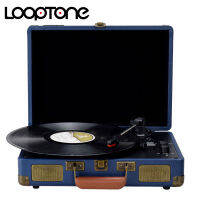 LoopToneบลูทูธแบบพกพา33/45/78RPM Turntables LPไวนิลPhono Player Aux-InสายRCA-Built-Inแบตเตอรี่