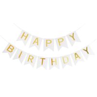 Happy Birthday Banner  Birthday Decorations Bunting Signs  Boys&amp;Girls Birthday Party Decor Sign for Kids Adults Party Supplies Banners Streamers Confe