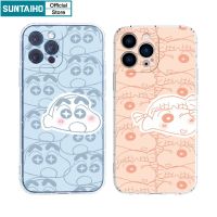 Sunho ใหม่ เคสโทรศัพท์มือถือแบบนิ่ม TPU ใส กันกระแทก ลายการ์ตูนชินจังน่ารัก สําหรับ iPhone 11 Pro Max 12 13 14 Pro XR XS Max 7 Plus 8 Plus