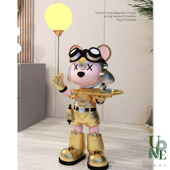 uonehome-พร้อมส่ง-h100-ของแต่งบ้าน-โมเดลน้องหมีดวงดาว-ถือโคมไฟ-ขนาดกลาง-แถมสายusb-ปรับไฟได้3สี-รูปปั้นเรซิน-ดีไซน์เก๋-สไตล์ยุโรป