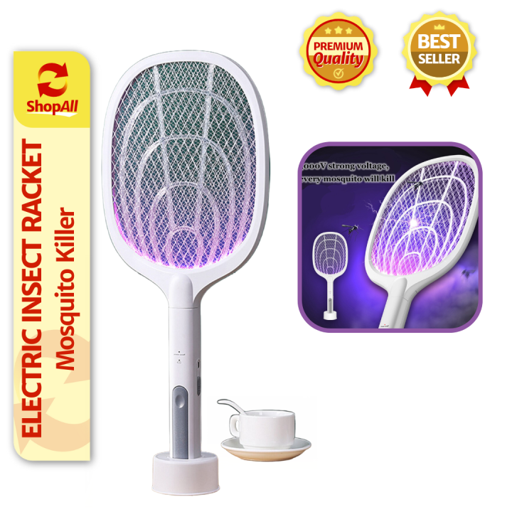 Electric Insect Racket Swatter Zapper USB Rechargeable Mosquito Swatter