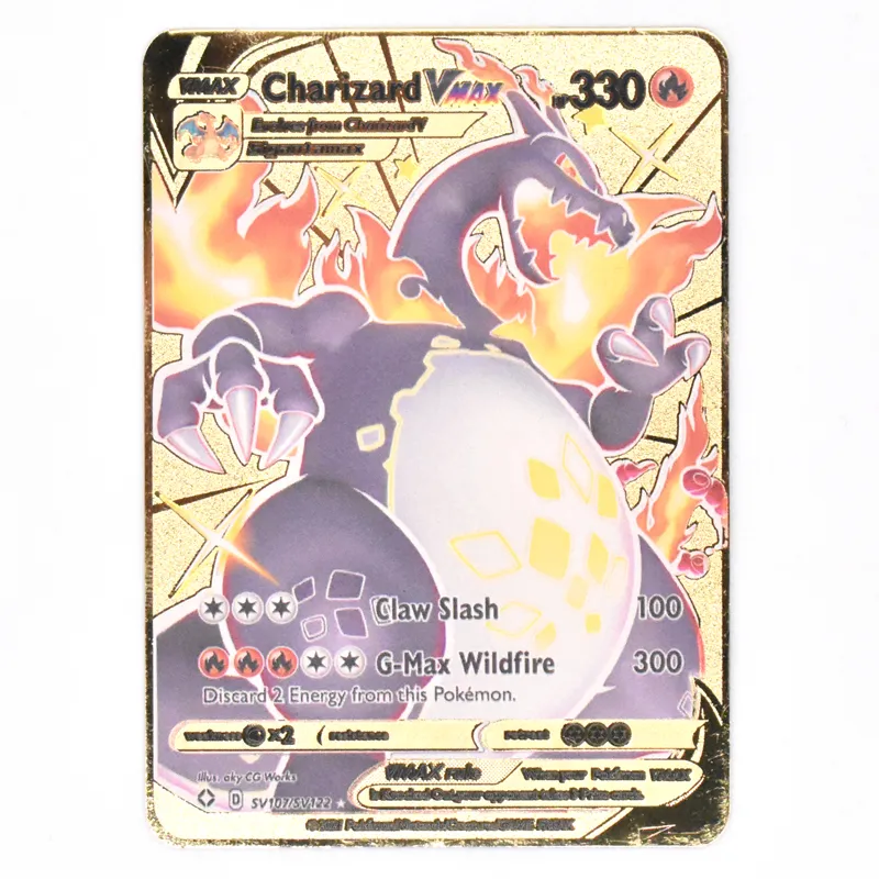 Pokemon 27 Styles New Mewtwo GX MEGA Spanish Gold Metal Card Super Game  Collection Anime Cards Toys For Children Christmas Gift