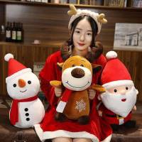YF Santa Claus Reindeer Snowman Plush Toys Stuffed Dolls Home Decor Merry Christmas Gift For Kids Home Decor Throw Pillow Cushion FY