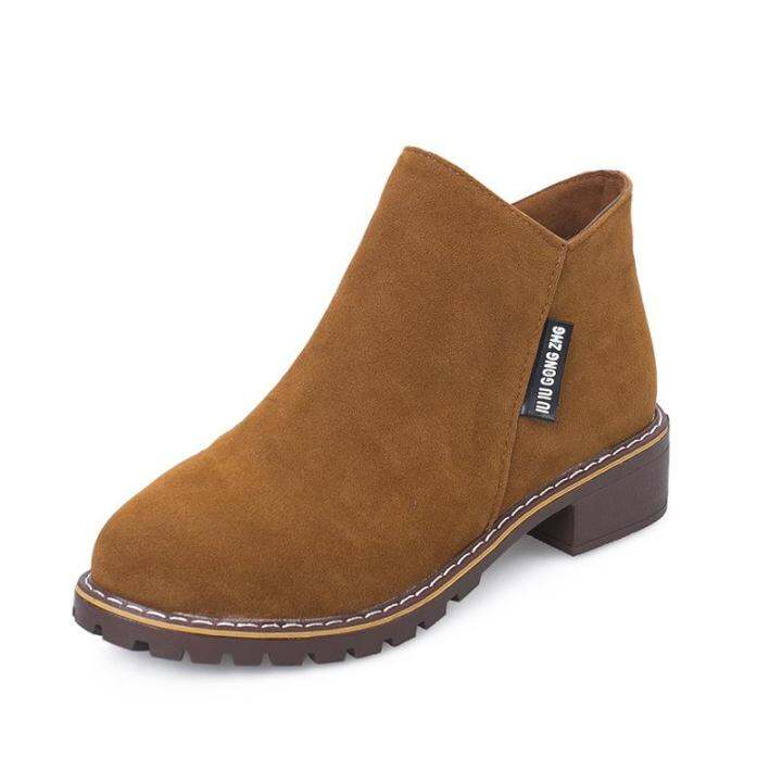 Mua Giầy Boots nữ cổ thấp da bóng độn đế siêu hottrend phong cách hàn bibi  mới | Tiki
