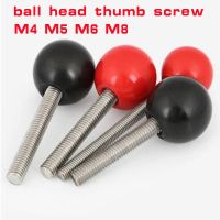 1pc Black or Red Plastic M4 M5 M6 M8 M10 M12 stainless steel Thread Ball Shaped Head Clamping Knob