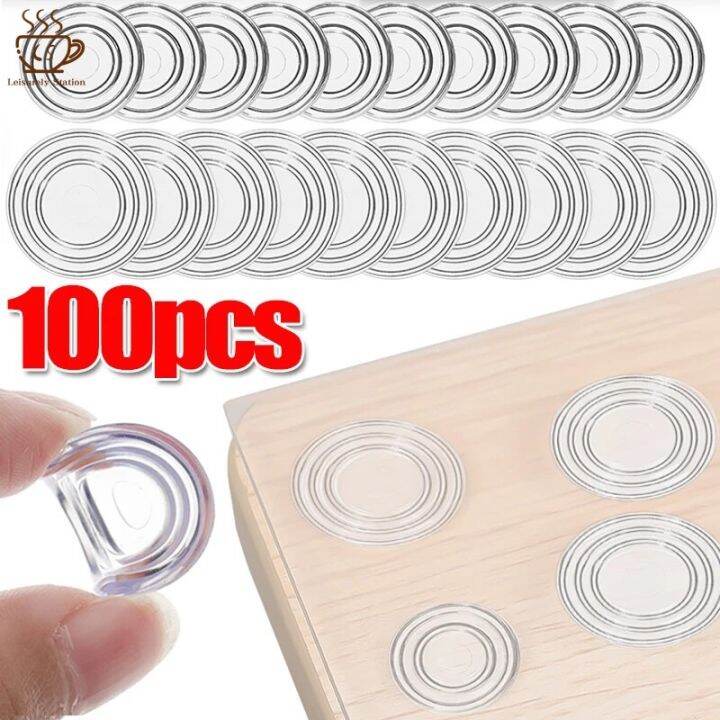 10100pcs Glass chống trượt Pads Vòng bàn kính bumpers không dính bumpers pad mềm PVC miếng hít