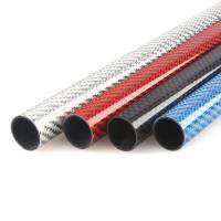 2Pcs/lot 500mm Carbon Fiber Tube 3K Glossy Surface Blue Red Silver Diameter 10mm 12mm 14mm 16mm 18mm 20mm 22mm 24mm 26mm 28mm Wires Leads Adapters