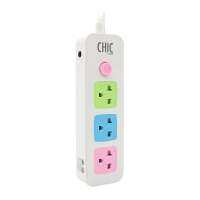 รางปลั๊กไฟ 3 ช่อง 1 สวิตซ์ CHIC 2500 วัตต์ 3 เมตร หลากสีPOWER STRIP CHIC 3-OUTLET 1-SWITCH 2500W 3M MULTI-COLORED **ใครยังไม่ลอง ถือว่าพลาดมาก**