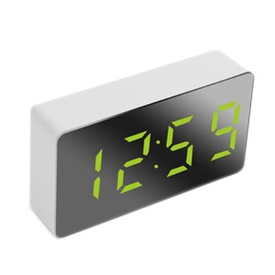 Mini Desk Alarm Clock Digital Mirror LED Temperature USB Bedside Table Travel Clocks for Bedroom Living Home Decor