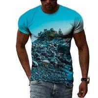 Summer Casual 3D Print Men t-shirt With Landscape Pattern Fashion Personality Temperament Trend T-shirts Cool blouse graphic tee