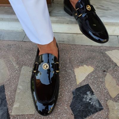 รองเท้าโลฟเฟอร์สีดำแบบใหม่สำหรับผู้ชายรองเท้างานแต่งงาน Gratis Ongkir รองเท้าชุดเดรสหัวมนสำหรับผู้ชายขนาด38-47