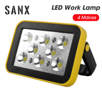 SANX COB โคมไฟตะขอแขวนไฟฉายแม่เหล็กไฟรถยนต์4โหมดชาร์จยูเอสบีแบบพกพาไฟฉาย LED สำหรับการซ่อมการตั้งแคมป์