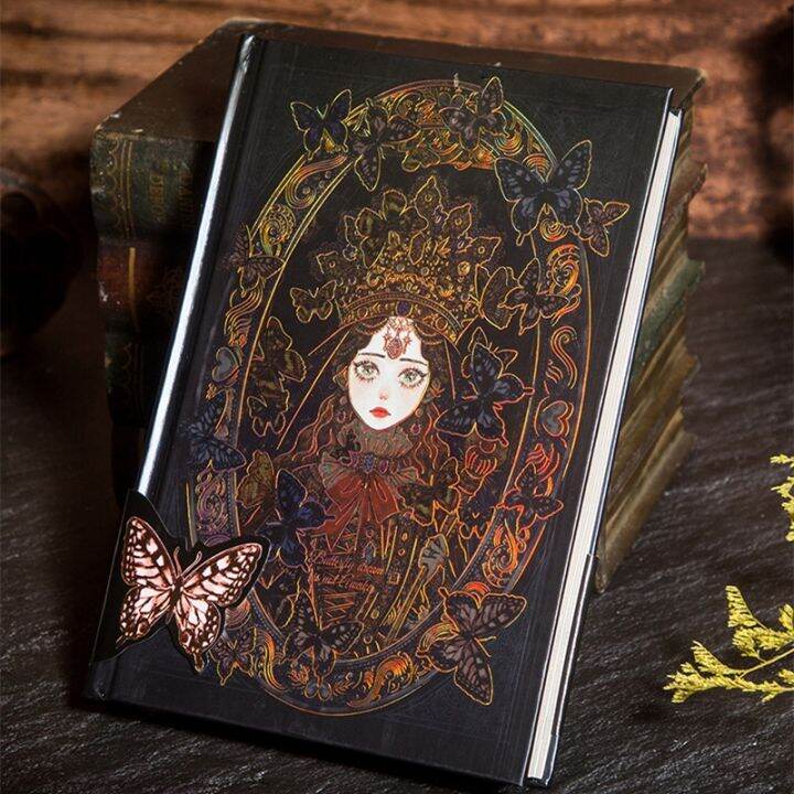 gothic-retro-handbook-notebook-girls-hand-painted-bronzing-color-hardcover-daily-planner-student-stationery-gifts-office-supplie