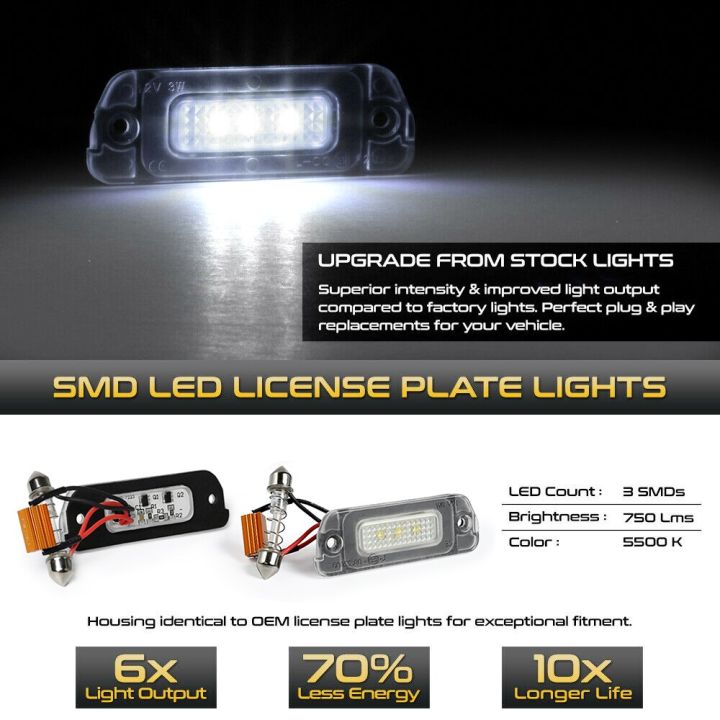 2pcs-suitable-for-mercedes-benz-led-license-plate-light-x164-w164-w251-gl-ml-r-class-2006-2007-2008-2009-2012-led-number-lamps-led-strip-lighting