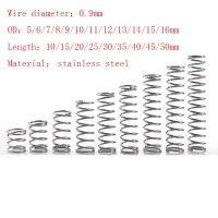 10pcs/Lot 0.9mm Stainless Steel Micro Small Compression Spring OD 5/6/7/8/9/10/11/12/13/14/15/16mm Length 5mm to 50mm Nails Screws  Fasteners