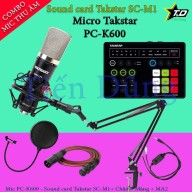 Mic thu âm Takstar PC K600 sound card SC M1 có autu tune chân mic màng lọc dây livestream MA2 thumbnail