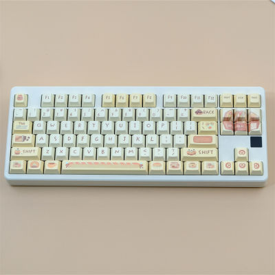 129 Keys ขนมปังสุนัขข้อความเหมือนกับ PBT ปุ่มกดย้อมระเหิดเชอร์รี่รายละเอียดสำหรับ Gateron เชอร์รี่ MX สวิทช์วิศวกรรมแป้นพิมพ์หมวกที่สำคัญ