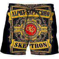 2023ใหม่แนวโน้มแฟชั่นผู้ชายสั้นระเหิด AKP Alpha Kappa Rho 3D สั้นครบรอบพี่น้องขนาด M-4XL -V3