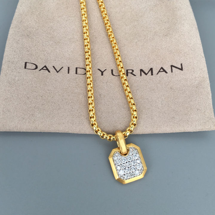 david-yurman-สร้อยคอ-david-yurman-gothic-cross-amulet-กับ-pave-เพชรและ18k-สีเหลืองทองจี้เงินชุบ-d25501m88adi