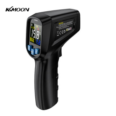 KKmoon -50 ~ 400 °C Handheld Non-Contact Digital LCD เครื่องวัดอุณหภูมิอินฟาเรดอุตสาหกรรม IR ไพโรมิเตอร์ทดสอบอุณหภูมิพร้อมตัวเปล่งรังสีปรับได้