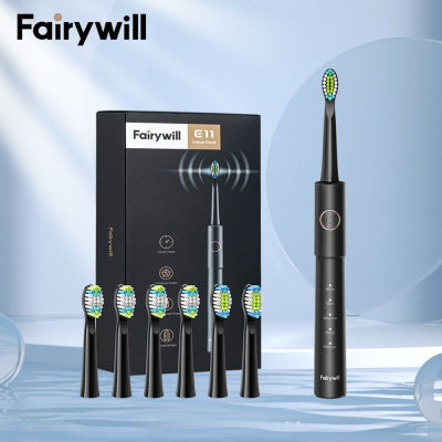 Fairywill E11 แปรงสีฟันไฟฟ้า  8 หัวแปรงดูปองท์ 5 โหมด