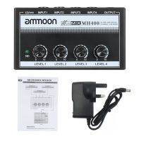 MH400 UK Plug Ammoon MH400 MX400 4 Channels Mixer Mixing Console Ultra-Compact Low Noise Line Mono Audio Mixer With Power Adapter