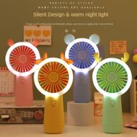 USB Handheld Folding Mini Fan Student Small Electric Fan Portable Rechargeable Pocket Small Fan With Fill Night Light