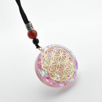 Pink Crystal Flower Of Life Orgonite Pendant Feminine Glamour Sweater Chain Reiki Meditation Jewelry Orgone Necklace