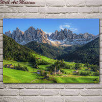 Tyrol ภูเขาหมู่บ้านฤดูร้อนป่าธรรมชาติภูมิทัศน์ห้องนั่งเล่นตกแต่งบ้าน Wall งานศิลปะสำหรับตกแต่งผ้าตกแต่งกรอบไม้ S KJ418 1PCS ภายในกรอบหรือไร้กรอบ (การปรับแต่งประกอบด้วยผ้าใบวาดภาพและกรอบ)