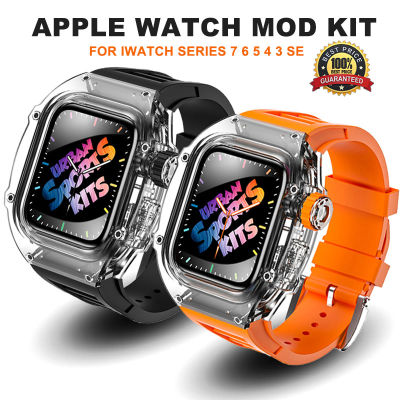 44มม. 45มม. ชุดดัดแปลงสำหรับ Apple Watch Band หรูหราโปร่งใส Bezel Case ยางซิลิโคนสำหรับ I Watch Apple Watch Series 8 7 Se 6 5 4 (ไม่รวมนาฬิกา)