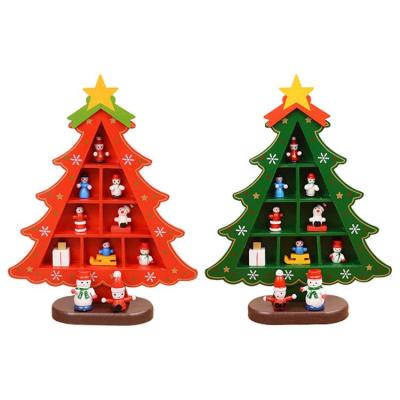 Christmas Tree Wooden Table Decorations Wooden Christmas Tree Table Decorative Display Shelf Indoor Home Table Decors for Christmas New Year Birthday suitable