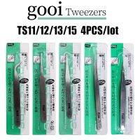 Gooi TS11-TS15 4ชิ้นล็อตแหนบแคบตรงแหลมแหนบรุ่นหัตถกรรมชุดเครื่องมือสำหรับทหารรุ่นงานอดิเรก DIY เครื่องมือ