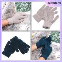 BETTERFORM ผู้หญิง เครื่องอุ่นข้อมือด้วยความร้อน ข้นขั้นพื้นฐาน ถุงมือ ถุงมือเต็มนิ้ว ผ้ากำมะหยี่ ผ้าขนสัตว์ถัก